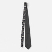 Stylish Poodle on Gray Plaid Necktie Stropdas (Achterkant)