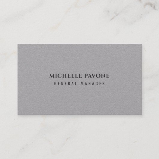 Stylish Premium Grey Simple Plain Professional Visitekaartje (Voorkant)