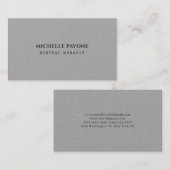 Stylish Premium Grey Simple Plain Professional Visitekaartje (Voorkant / Achterkant)