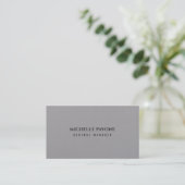 Stylish Premium Grey Simple Plain Professional Visitekaartje (Staand voorkant)