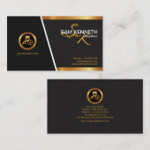 Stylish Professional Monogram Gold Chauffeur Logo Visitekaartje (Voorkant / Achterkant)