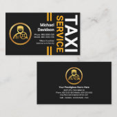 Stylish Professional Yellow Lines Taxi Visitekaartje (Voorkant / Achterkant)