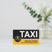 Stylish Professional Yellow Taxi Chauffeur Visitekaartje (Staand voorkant)