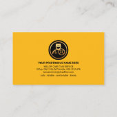 Stylish Professional Yellow Taxi Chauffeur Visitekaartje (Achterkant)