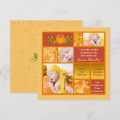 Stylish Pumpkin Photo Square Birth Announement Aankondiging (Voorkant / Achterkant)