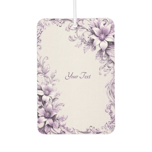 Stylish Purple Flowers Air Freshener Luchtverfrisser (Voorkant)