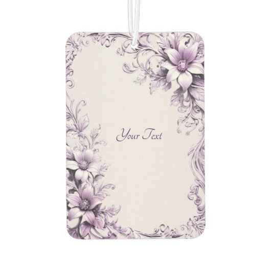 Stylish Purple Flowers Air Freshener Luchtverfrisser (Achterkant)