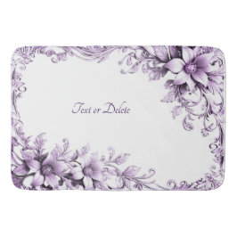 Stylish Purple Flowers Bath Mat