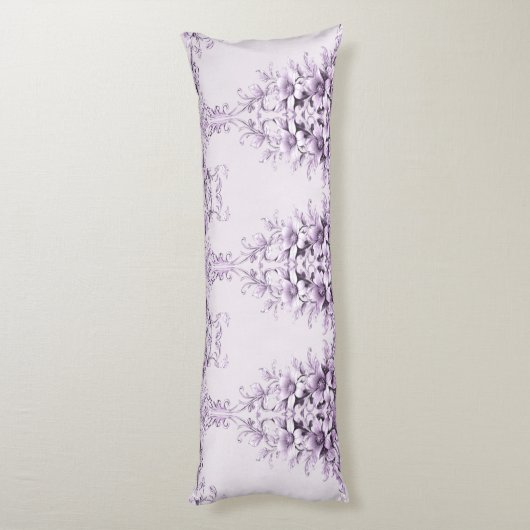 Stylish Purple Flowers Body Pillow Lichaamskussen (Achterkant (Verticaal))