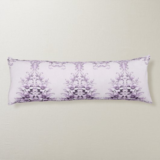 Stylish Purple Flowers Body Pillow Lichaamskussen (Achterkant)
