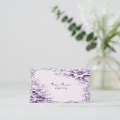 Stylish Purple Flowers Business Card Visitekaartje (Staand voorkant)
