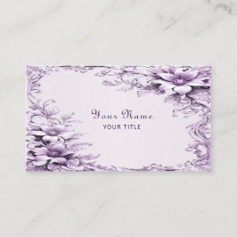 Stylish Purple Flowers Business Card Visitekaartje