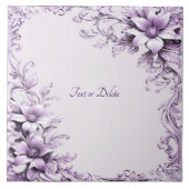 Stylish Purple Flowers Ceramic Tile Tegeltje (Voorkant)