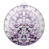 Stylish Purple Flowers Dartboard Dartbord (Voorkant)