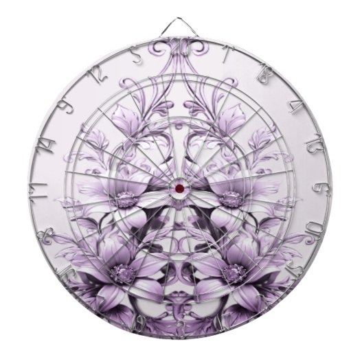 Stylish Purple Flowers Dartboard Dartbord (Voorkant)