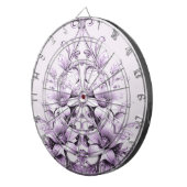 Stylish Purple Flowers Dartboard Dartbord (Voorkant Rechts)