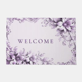 Stylish Purple Flowers Doormat Deurmat