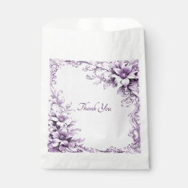 Stylish Purple Flowers Favor Bag Bedankzakje