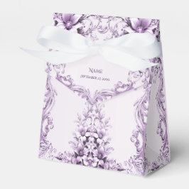 Stylish Purple Flowers Favor Box Bedankdoosjes