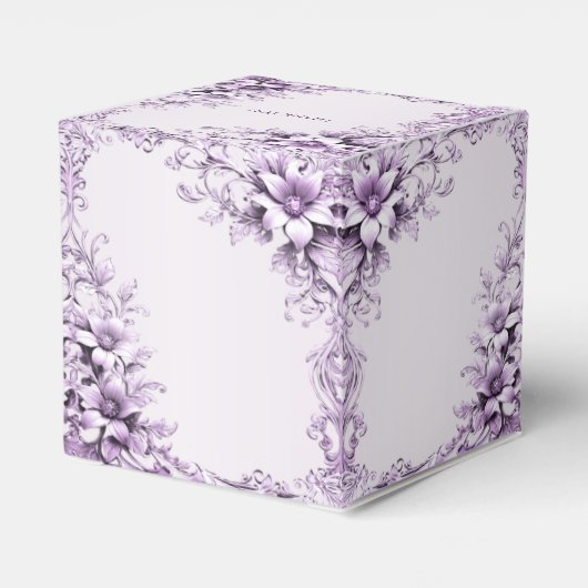 Stylish Purple Flowers Favor Box Bedankdoosjes