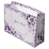 Stylish Purple Flowers Gift Bag Groot Cadeauzakje (Achterkant Gekanteld)