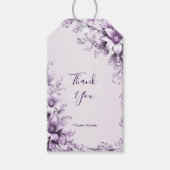 Stylish Purple Flowers Gift Tag Cadeaulabel (Voorkant)
