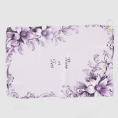 Stylish Purple Flowers Golf Towel Golfhanddoek (Horizontaal)