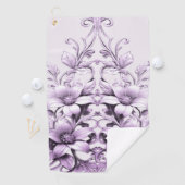 Stylish Purple Flowers Golf Towel Golfhanddoek (Insitu)