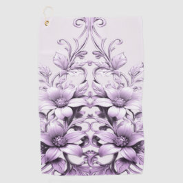 Stylish Purple Flowers Golf Towel Golfhanddoek