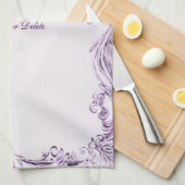 Stylish Purple Flowers Kitchen Towel Theedoek (Quarter Fold)