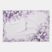 Stylish Purple Flowers Kitchen Towel Theedoek (Horizontaal)