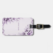 Stylish Purple Flowers Luggage Tag Bagagelabel (Voorkant horizontaal)
