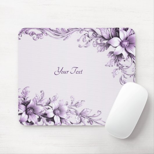 Stylish Purple Flowers Mousepad Muismat (Met muis)