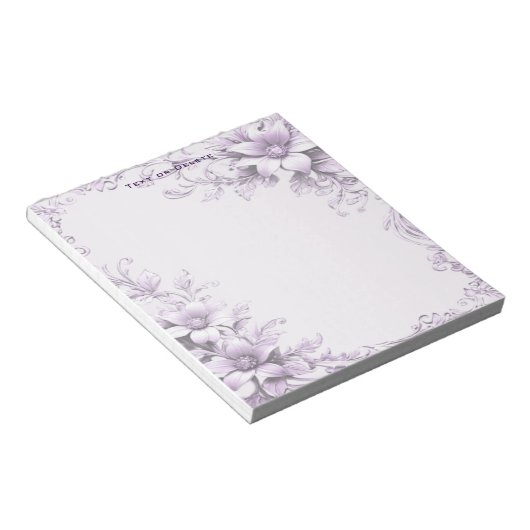 Stylish Purple Flowers Notepad Notitieblok (Schuin)