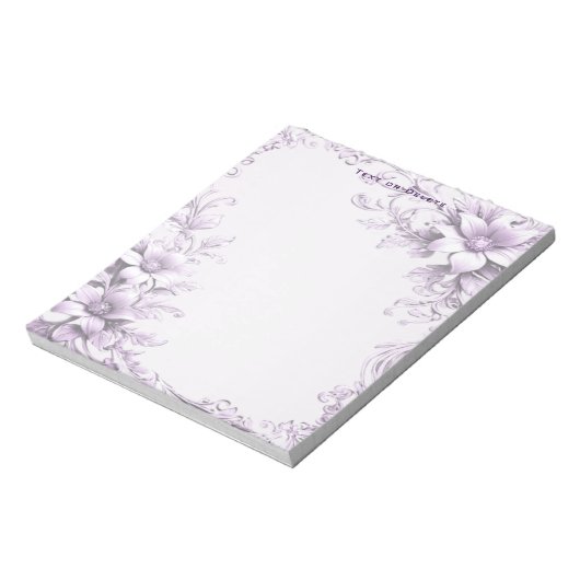 Stylish Purple Flowers Notepad Notitieblok (Linkerzijde)