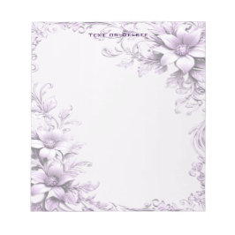 Stylish Purple Flowers Notepad Notitieblok