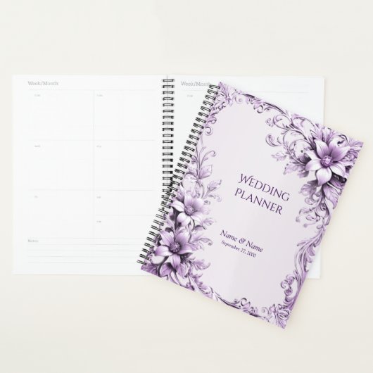 Stylish Purple Flowers Planner (Display)
