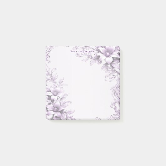 Stylish Purple Flowers Post it Notes (Voorkant)