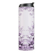 Stylish Purple Flowers Thermal Tumbler Thermosbeker (Gedraaid links)