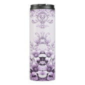 Stylish Purple Flowers Thermal Tumbler Thermosbeker (Achterkant)