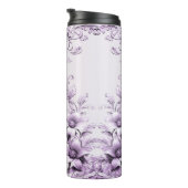 Stylish Purple Flowers Thermal Tumbler Thermosbeker (Geroteerd rechts)