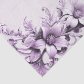 Stylish Purple Flowers Tissue Paper Tissuepapier (Detail)