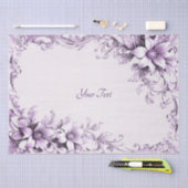 Stylish Purple Flowers Tissue Paper Tissuepapier (Craft)