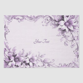 Stylish Purple Flowers Tissue Paper Tissuepapier