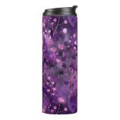 Stylish purple pink abstract floral pattern thermosbeker (Gedraaid links)