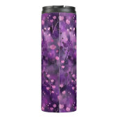 Stylish purple pink abstract floral pattern thermosbeker (Achterkant)