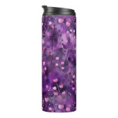 Stylish purple pink abstract floral pattern thermosbeker (Geroteerd rechts)