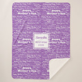 Stylish Purple Script Mother’s Day Gift Grandma Sherpa Deken (Voorkant)