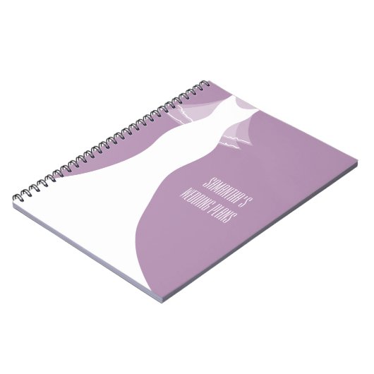 Stylish purple wedding planner organizer notebook notitieboek (Linkerzijde)