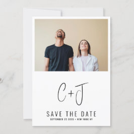 STYLISH | QR-code Moderne eenvoudige foto-grens Save The Date
